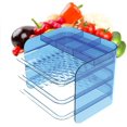 thumbnail image 1 of Kitchen Vegetable Racks 3-Layer Portable Kitchen Shelf Non-Slip Washable Countertop Vegetable Trays for Hot Pot Vegetable and Fruit Storage Box,Blue, 1 of 7