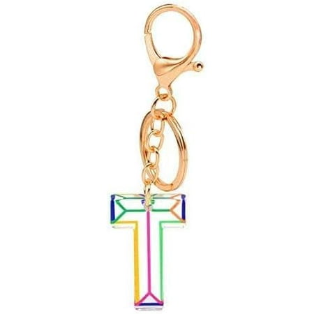 Zhangyh Letter Keychain:Initial Letter Keychain,Gold 26 Letters Backpack Keychains for Girls Boys