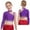Purple, variant on Kaerm Girls Rhinestones Latin Jazz Dance Tops Irregular Shoulder Gymnastics Shirts Stage Performance Dancewear Navy Blue 6