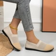thumbnail image 5 of Women's Knit Flat Shoes Lightweight Comfortable Loafers Women Footwear Slip On Casual Breathable Mesh Walking Shoes Round Toe Mesh Flat, 5 of 5