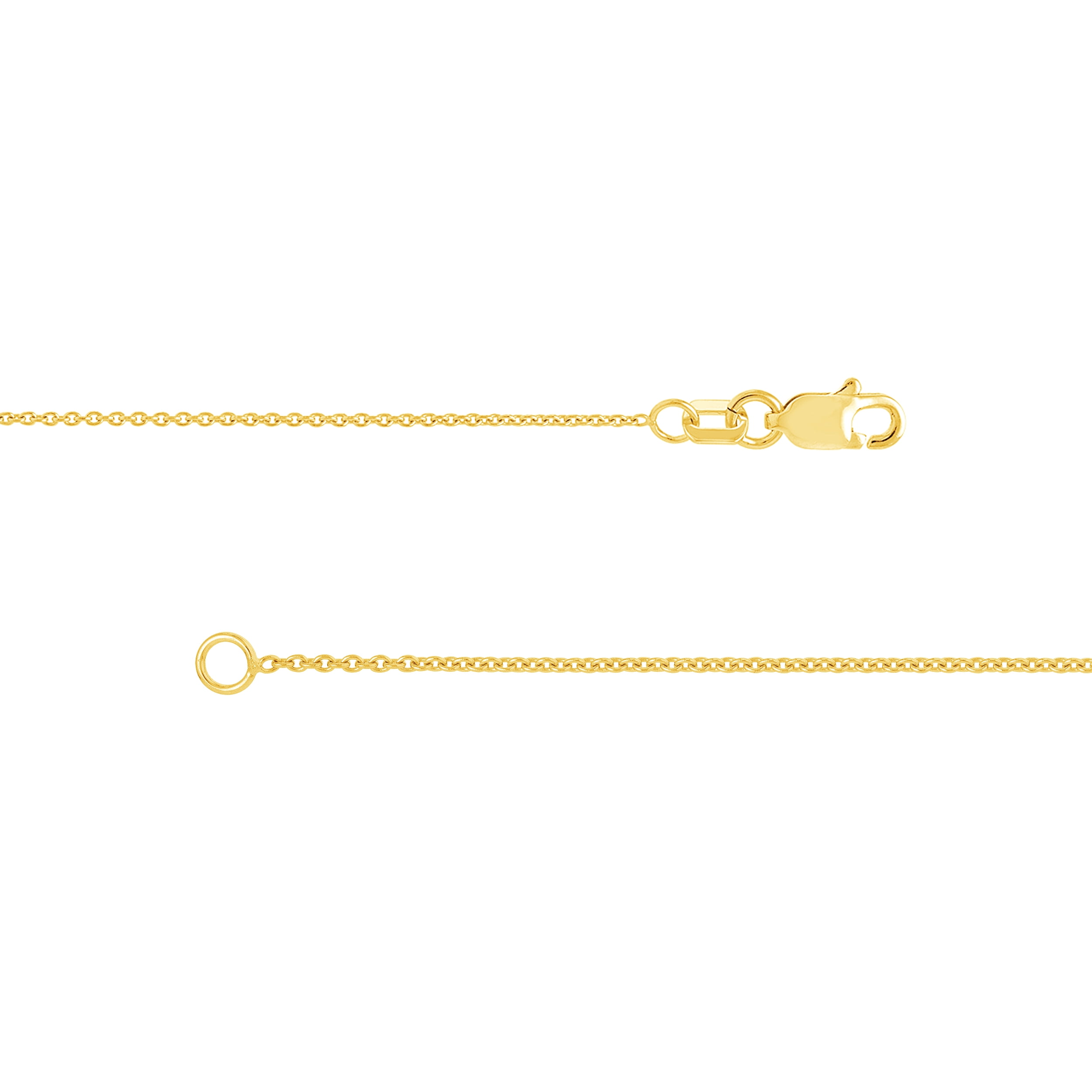 14K Yellow Gold Women's 16" 1.05mm Tight Cable Chain Necklace