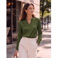 thumbnail image 3 of Zeagoo Silk Long Sleeve Tops for Women Button-up Shirts Dressy Bussines Work Blouses, 3 of 6