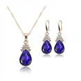 thumbnail image 1 of Juego De Collar Y Aretes Con Diamantes Azul Malubero Malu1758, 1 of 2