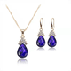 thumbnail image 1 of Juego De Collar Y Aretes Con Diamantes Azul Malubero Malu1758, 1 of 2