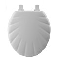 thumbnail image 2 of Mayfair Shell Sculptured Molded Wood Toilet Seat 22ECA - Easy Clean Hinges - Round, White, 2 of 7