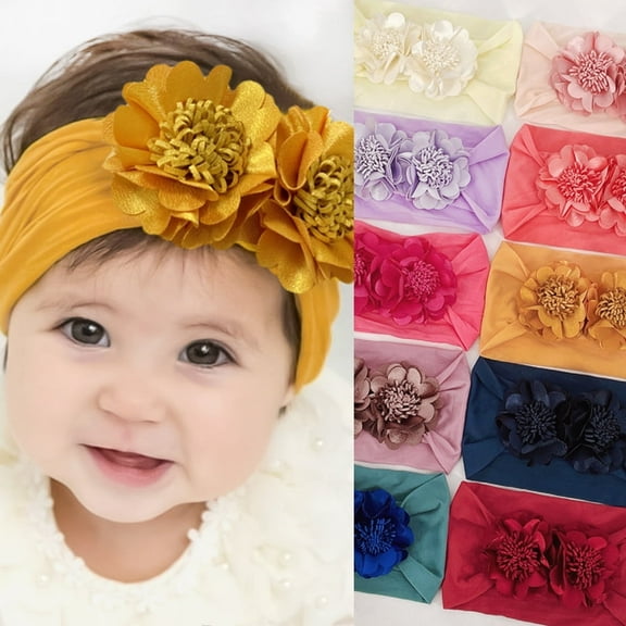 Yoyauz Baby Flower Headband, Nylon Baby Girl Headband Soft Headband Baby Girl Accessory for Newborn Toddlers