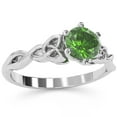 thumbnail image 2 of Celtic Trinity Knot Peridot Engagement Ring In 14k White Gold, 2 of 6
