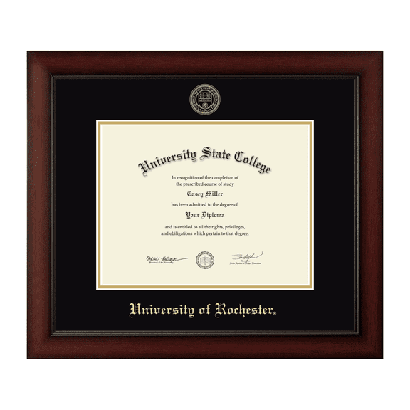 Framerly - Rochester Diploma Frame with Black and Gold Mat