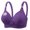 Purple, variant on Womens Wireless Bra Plus Size Breathable Daily Underwear Small Print Bra Black XS-4XL