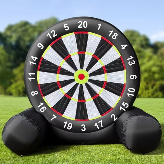 10Ft Inflatable Soccer Dart Board With Sticky Balls And Air Blower Giant Outdoor Party Fun For Kids & Adults