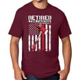 thumbnail image 1 of Men's Retired Firefighter with Axe T-shirt, Large Cardinal Red - TALL, 1 of 2