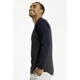 thumbnail image 3 of DailyWear Mens Casual Long Sleeve Plain Baseball Cotton T Shirts Navy/C.Grey, Small, 3 of 4