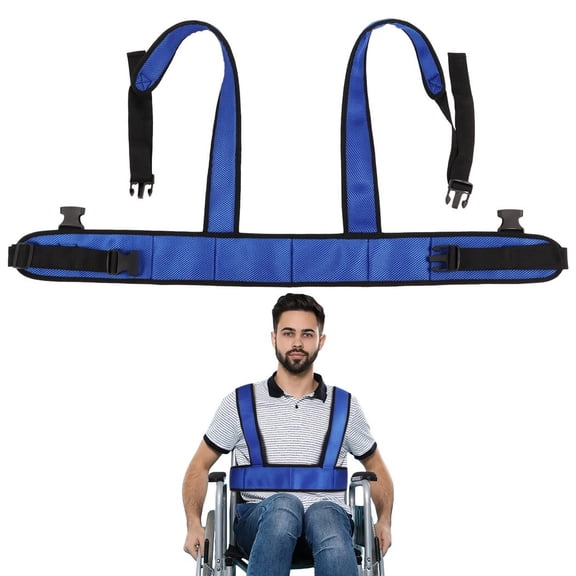 Universal Wheelchair Seat Belt, Safety Seat Belt Anti Fall with Adjustable Straps, Wheelchair Restraints for Elderly Harness, Safety Belt Wheelchair Soft Chest Lap for Disable Patients Seniors