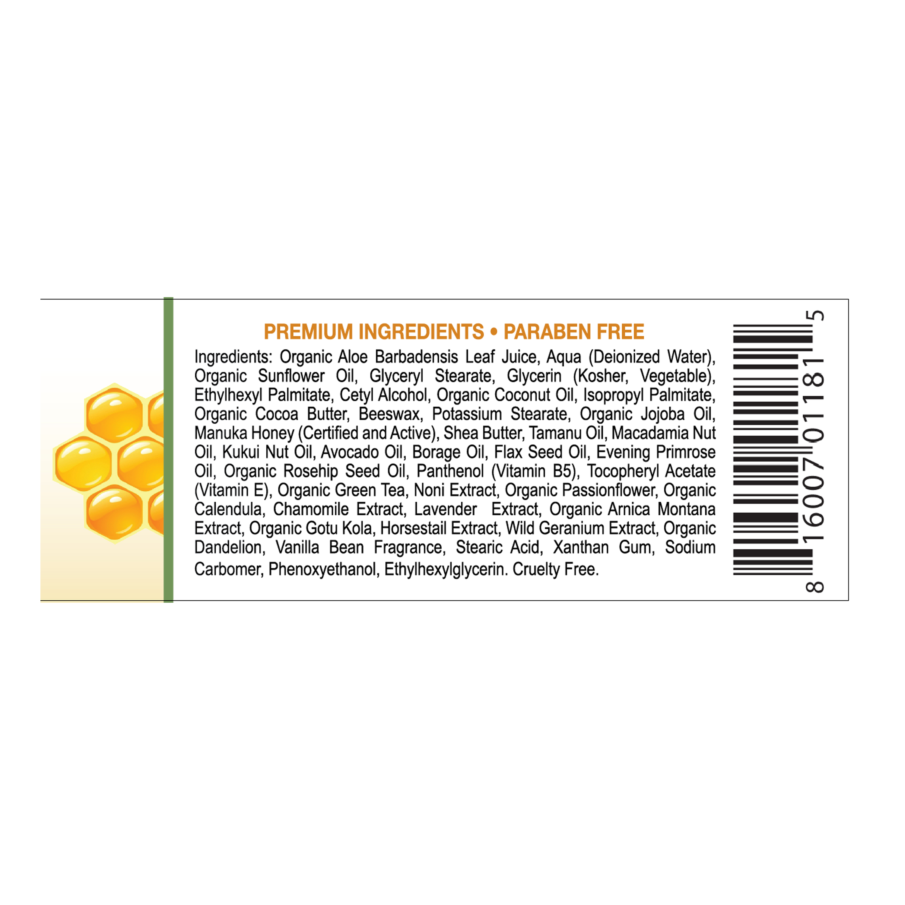 Deluvia - Manuka Honey Cream for Face & Body Soothing, Hydrating, & Non-Greasy for Dry Skin, Moisturizing Lotion 4 fl. oz