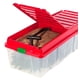 image 3 of IRIS Holiday Tree Storage Tote with Compartment Lid, Red