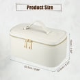 thumbnail image 4 of Large Capacity Makeup Pouch Cosmetic Bag with Mirror Cosmetic Pouch Women Cosmetic Bags White, 4 of 6