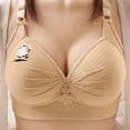 thumbnail image 2 of SMihono Cute Ghost Printed Bras for Women Sexy V Neck No Underwire Full Coverage and Lift Bra Large Breasts Comfortable Daily Wear Bras Beige XL, 2 of 8