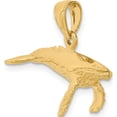thumbnail image 4 of 14K Yellow Gold 3-D With Textured Underside Humpback Whale Charm (11.15 X 27.1) Made In United States k7465, 4 of 5