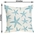 thumbnail image 6 of Coastal Pillow Covers 18x18 Pack of 2 Ocean Themed Blue Starfish Throw Pillow Covers Outdoor Decoration,Summer Beachy Nautical Decor Pillowcase Linen Decorative Cushion Case for Sofa Couch, 6 of 6