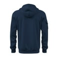 thumbnail image 2 of Defitshape Men's Comfy Hoodies Coats Hooded Flap Pocket Sweatshirt Full Zip Hood Long Sleeve Regular Fit Ribbed Navy Small, 2 of 5