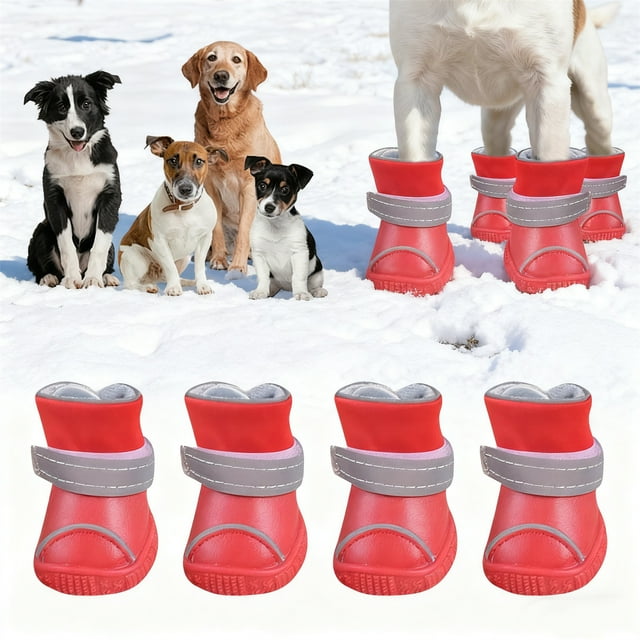 Bottes de Protection Toutes Saisons pour Animaux avec Semelles et Réfléchissantes pour Aventures en Plein Air