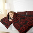 thumbnail image 4 of jejeloiu Ancient Damask Jacquard Twin Comforter Sets,Red Black Bedding Set For Girls Kids Reversible 2pcs, 4 of 8
