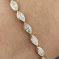 thumbnail image 4 of Women's Tennis Bracelet 3 Ct White Moissanite Marquise Cut 14k Yellow Gold Plated, 4 of 4