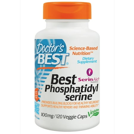 Doctor's Best, Best Phosphatidylserine with SerinAid, 100 mg, 120 Veggie Caps(pack of (Doctor's Best Phosphatidylserine 120)