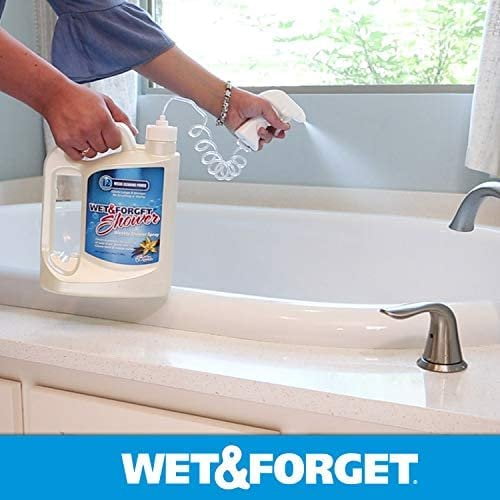 Wet & Forget Shower Cleaner Multi-Surface Weekly No Scrub, Bleach-Free  Formula Vanilla Scent, 128.00 Fl Oz (Pack of 1)