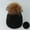 Black, variant on Dyfzdhu Children Hat Solid Plush Ball Twist Knitted Beige