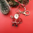 thumbnail image 3 of CH Women's Christmas Keychain Rhinestone Crystal Christmas Key Ring for Bag Charm Handbag--red, 3 of 5