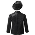 thumbnail image 2 of Miaeowve Boys Sequins Lapel Blazer Tuxedo Suit Jacket 1 Button Coat Wedding Birthday Party Formal Black 16, 2 of 6