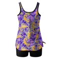 thumbnail image 4 of Nrmvnmi Tankini Swimsuits for Women 2 Piece Bathing Suits Floral Prints Round Neck Swim Tank Top with Boy Shorts Modest Swimwear Mothers Day Gifts, 4 of 5