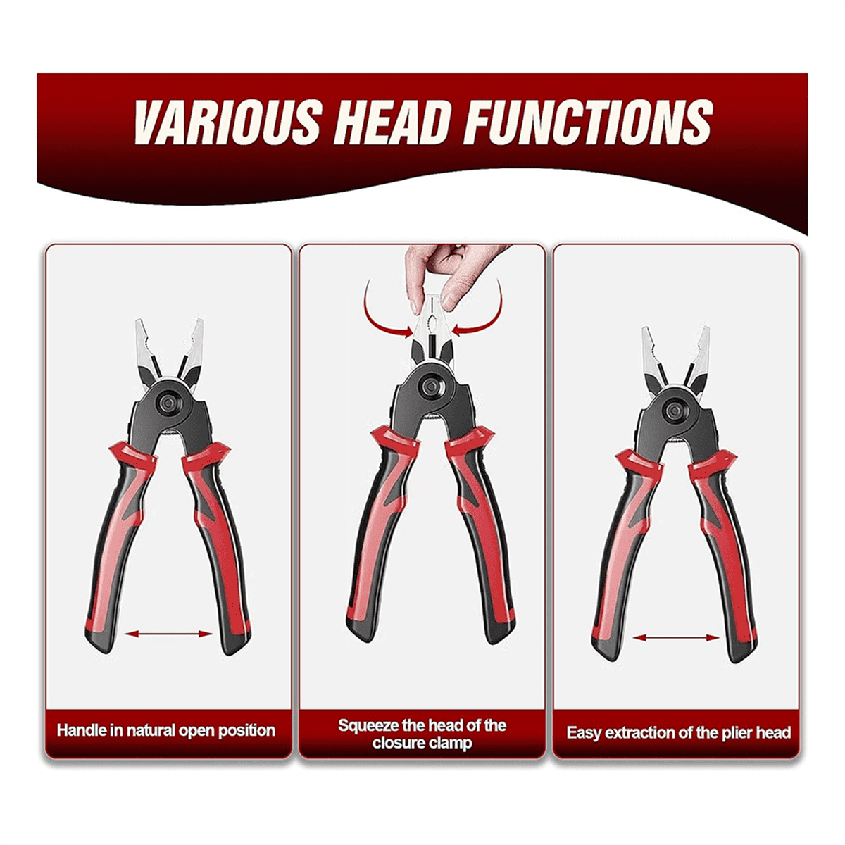 5-In-1 Replaceable Pliers Tool, Multifunctional Tool - with Wire Strippers, Crimping Pliers, Shears, Birthday Gift