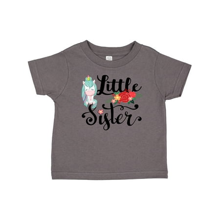 

Inktastic Floral Unicorn Little Sister Gift Toddler Toddler Girl T-Shirt