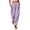 Purple, variant on Edvintorg Plus Size Pants for Women Fashion Striped Elastic Waisted Wide Leg Loose Casual Trouser with Pockets Womens Clothing Yellow M