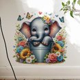 thumbnail image 1 of Adhesivo de pared con dibujos animados de elefante en balde, PVC, 40 x 40 cm, 1 of 2