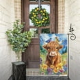 thumbnail image 3 of Highland Cow with Floral and Birds Garden Flags 12×18 Inch Double Sided Decorative Yard Banner Seasonal Flag for Outdoor Outside Decor, 3 of 6