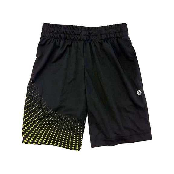 Xersion Boys Black & Yellow Dot Athletic Basketball Shorts XS (6-7)