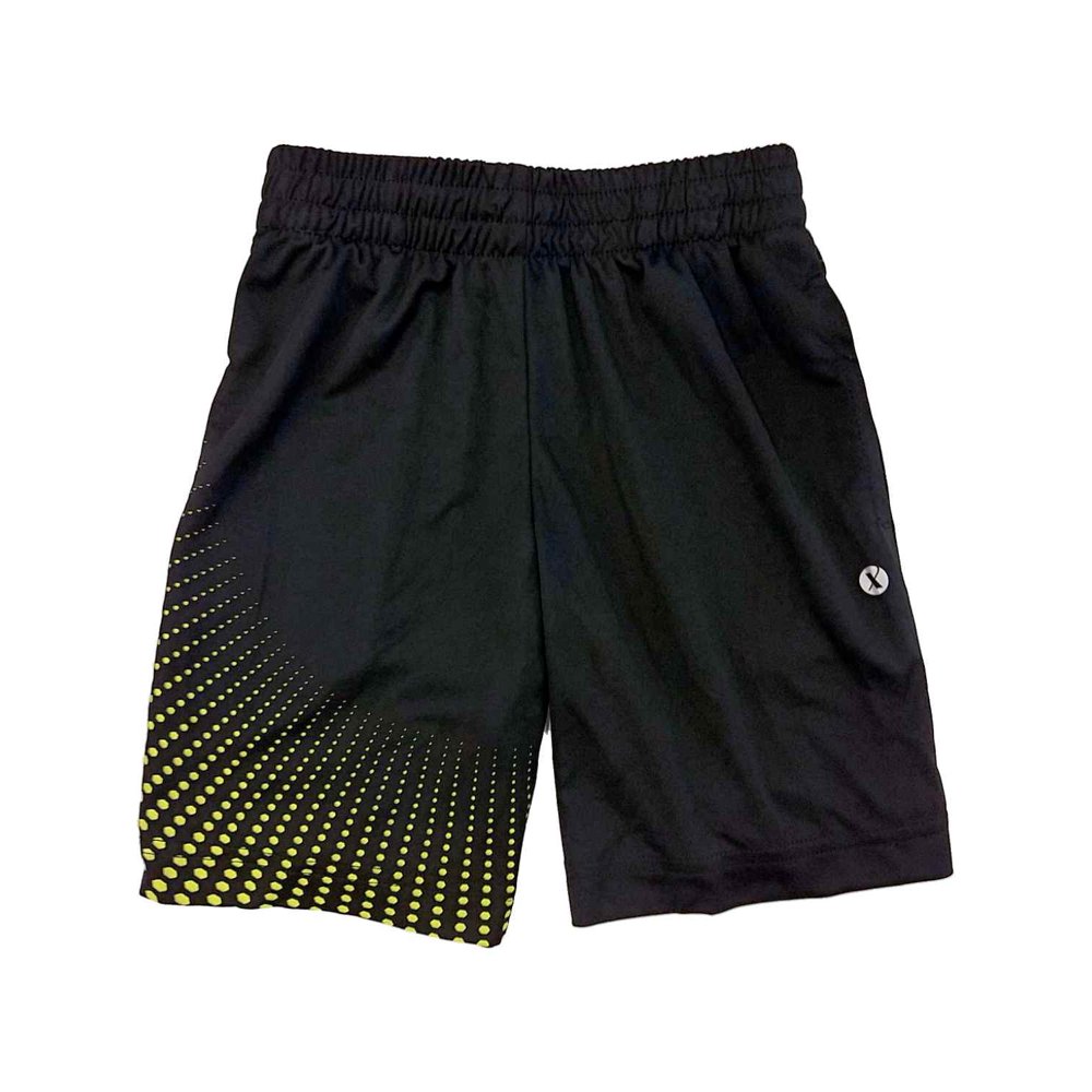 Xersion Boys Black & Yellow Dot Athletic Basketball Shorts