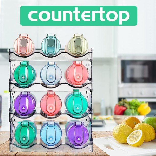 VMUTGA 2 Pièces Range Bouteilles Empilables - Porte-Bouteilles Pour 6 Bouteilles D'Eau, Vin Ou Jus - Organisation Cuisine Et Réfrigérateur Casier Bouteille Refrigérateur