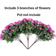 thumbnail image 4 of Artificial Fake Outdoor Flowers Plants for Spring Home Decoration, Faux Silk Red Camellia UV Resistant Realistic Look Real for Planter Outside Front Door Porch Patio Balcony, 3 Bundles, 4 of 5