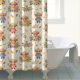 thumbnail image 4 of Beige Highland Cow Flower Cartoon Pattern Shower Curtain 84"x72" ,Bathroom Decorative Shower Curtains Set with 12 Hooks,Modern Waterproof Washable Shower Curtain, 4 of 6