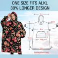 thumbnail image 4 of Oversized Wearable Blanket Hoodie,Pioneer Flower Floral Print Pattern Sherpa Blanket Hoodie with Super Pockets,Super Warm Fuzzy Pullover for Women & Men, 4 of 6