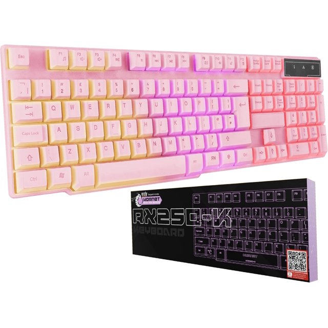 Teclado para juegos Orzly RX250-K Pink RGB USB con cable