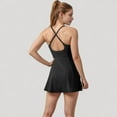thumbnail image 4 of Women's Activewear Tennis Dress with Spaghetti Straps and A-Line Skirt Design - Large, Black, 4 of 7