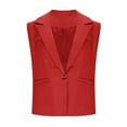 thumbnail image 7 of UAMVSH Women's Cropped One Button Blazer Vests Lightweight Sleeveless Jackets Tank Tops Casual Office Work Waistcoat with Pockets(XX-Large,Red), 7 of 7