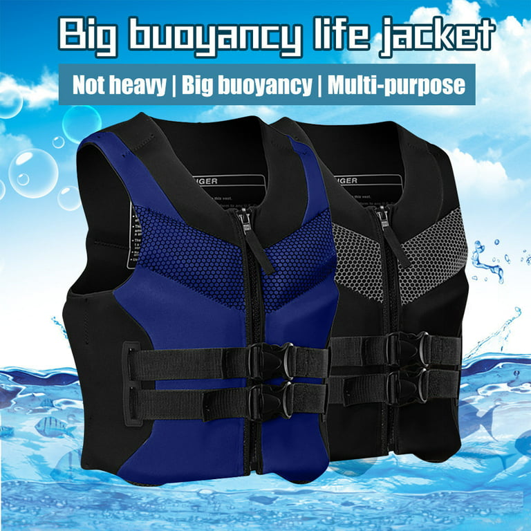 Eqwljwe Adults Adjustable Life Jacket Swim Aid Vest Sportwear for Kayak Buoyancy Fishing Watersport, Adults Swimsuit Swimwear with Safety Strap for