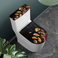 thumbnail image 2 of HELLHERO Ginkgo Leaf Art Round Toilet Lid Dust Cover Elastic Edge 2 Pcs Set Stretchy Fabric Dust-Proof for Household, 2 of 8