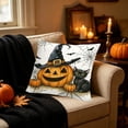thumbnail image 6 of Halloween Ghost Pumpkin Pillow Cover, Black Cat Print, 18x18 Soft Cushion Case, Hidden Zipper, Fall Thanksgiving Decor for Sofa Home by MPOISVA, 6 of 7